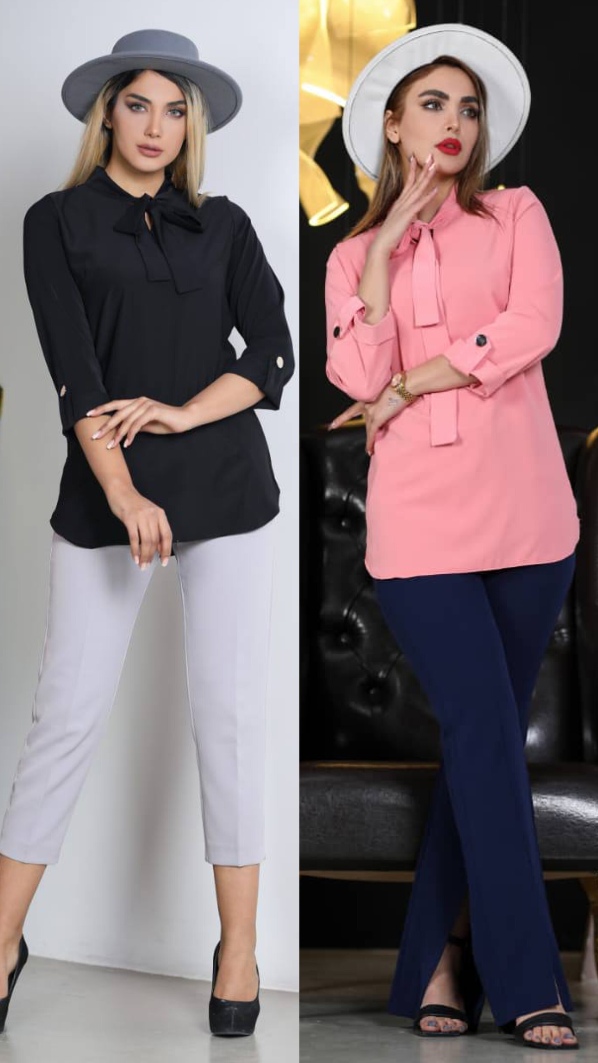 شومیز یقه کراواتی