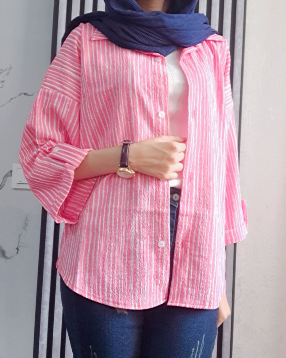 شومیز مانتویی راه راه