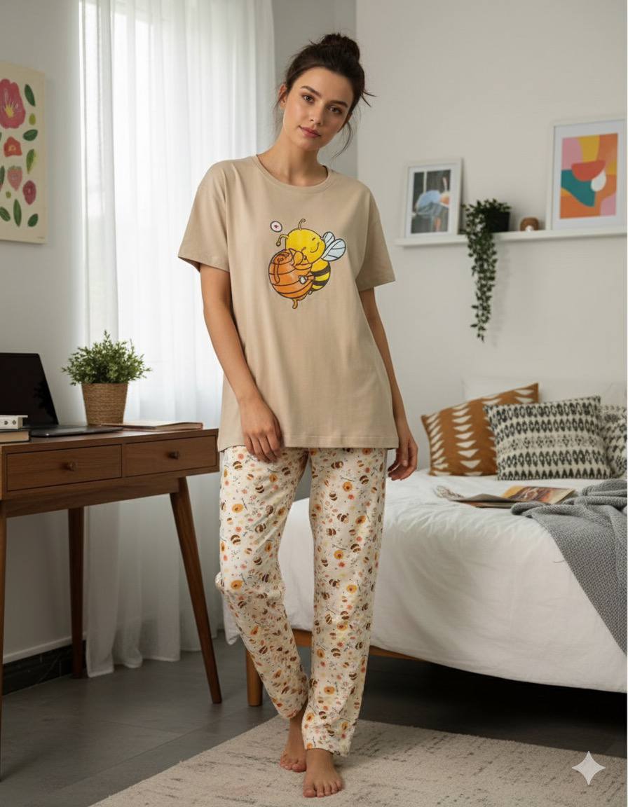 ست دو تیکه تیشرت و شلوار عروسکی☕️✨️