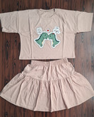 ست دو تیکه کراپ و دامن نخ پنبه 🎀🦖