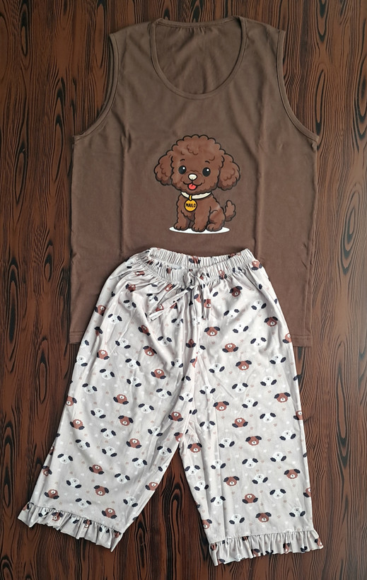 ست دو تیکه تاپ و شلوارک چین دار عروسکی🧸🎀
