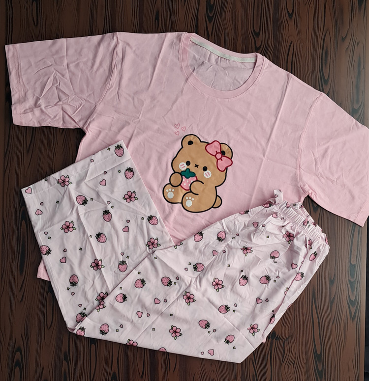 ست دو تیکه تیشرت باکسی و شلوار بگ بوگاتی🧸💙part3