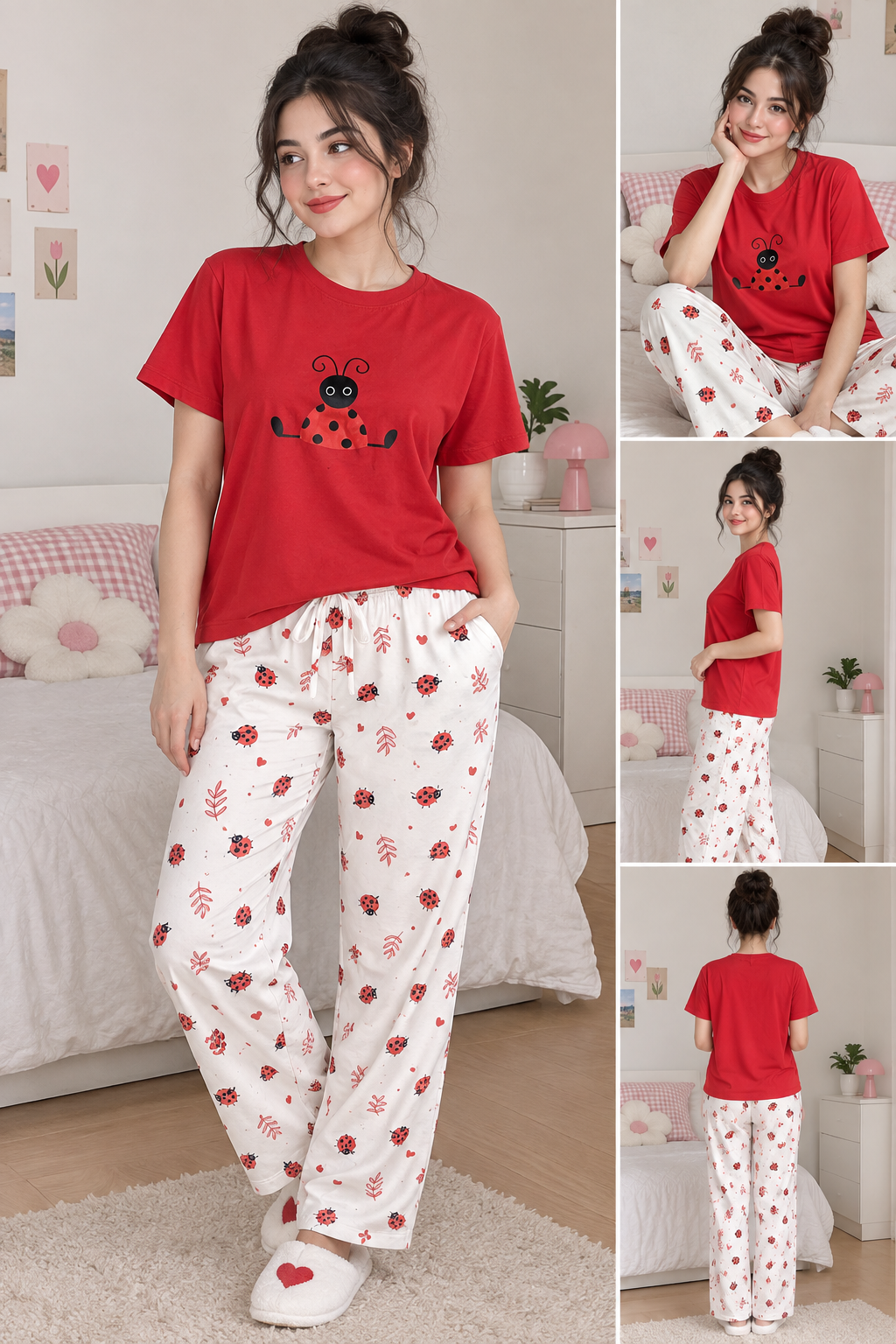 ست دو تیکه تیشرت و شلوار عروسکی ویولت🐞