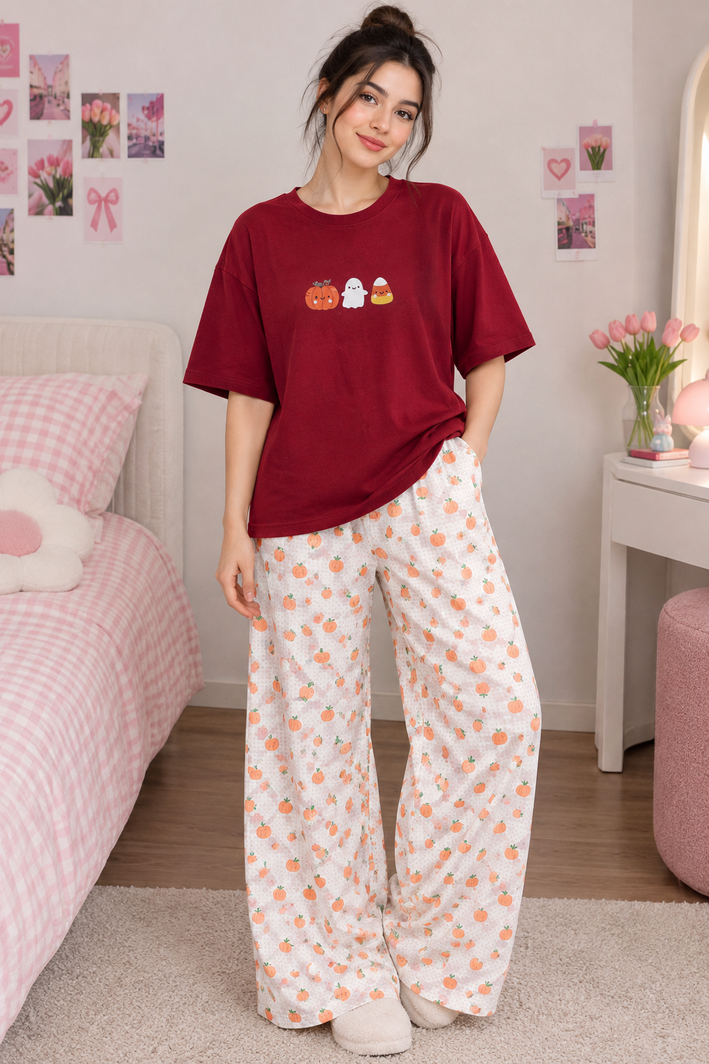 ست دو تیکه تیشرت باکسی و شلوار بگ بوگاتی عروسکی 🧸